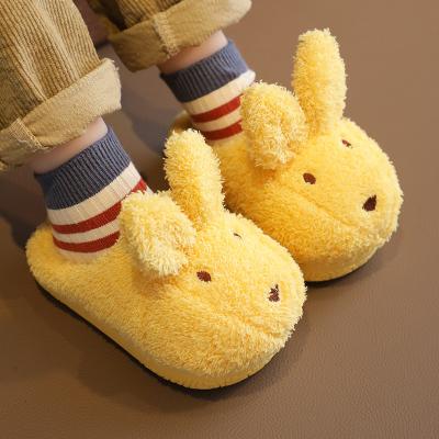 China 2021 New Arrivals Kids Rabbit Slippers Thermal Cute Plush Striped Kids Winter Slippers 1TX88-1 for sale