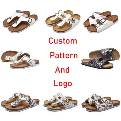 China Wholesale Sandals Logo And Pattern Cork Slippers Custom Made Fashion Trend MMX349-3 Ladies Slippers for sale