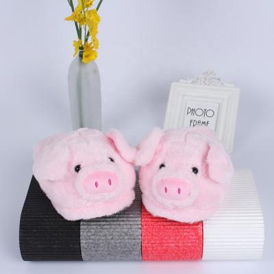 China Fashion Trend HL03 Cartoon Pink Pig Plush Animal Bedroom Slippers Soft Girls Slippers Home Slippers for sale