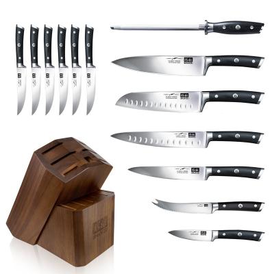 China Viable Professional Professional Forged German Steel Chef Santoku Cutter SHAN ZU 14PCS Fishbone Model Set for sale