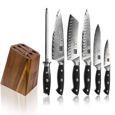 China Durable Yangjiang Damascus Super Sharp Steel Kitchen Knife Set Carving Bread Peeling Boning Butcher Cleaver Knife for sale