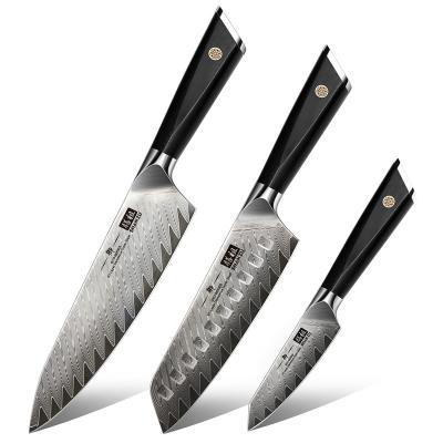 China Yangjiang Sustainable 7 Inch Professional Chinese Damascus Steel Kitchen Cleaver Knife for sale