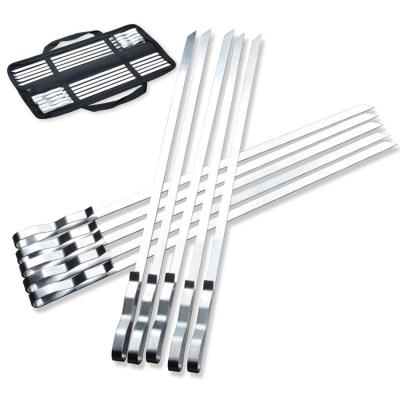 China Factory Promotionn Large 10PCS Food Grade BBQ Tool 42CM Stainless Steel BBQ Stick Long Easily Cleaned Thick Thick Set for sale