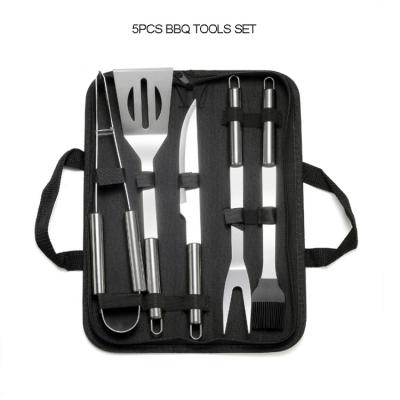 China Factory Promotion Direct Hot Selling Easily Cleaned 5 PCs Stainless Steel Barbecue Tool Kit for sale