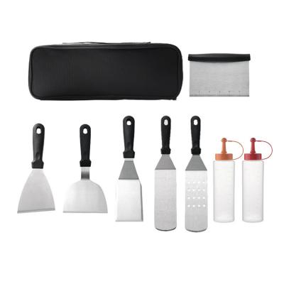 China New 8/10/14 PCS Easily Cleaned Stainless Steel Barbecue Tool Kit With Ketchup Bottle Toaster Teppanyaki Tools for sale