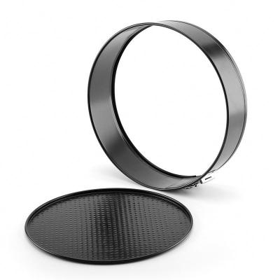 China High Quality Stocked With Ring Carbon Steel Non Stick Movable Bottom Mousse Baking Pan 10 Inch Round Cake Mold for sale