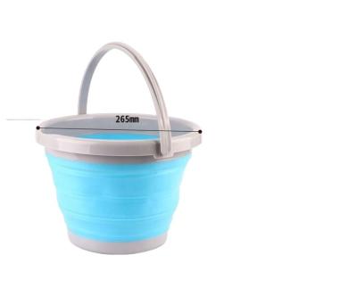 China Hot Selling Stocked Folding Portable Small Barrel Silicone Plastic Bucket Portable Travel Car Cleaning Telescopic Bucket for sale