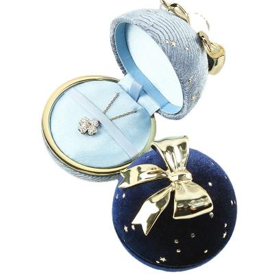 China Flannel JKC No MOQ Wholesale Hot Selling Pretty Colorful For Women Girls Round Christmas Gift Box Jewelry Boxes Packaging For Necklace Ring for sale