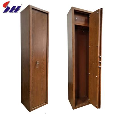 China Home Mechanical Hot Rolling Steel Wooden Rifle Gun Treadlock Grain Powder Lock Security Safe Cabinet for sale