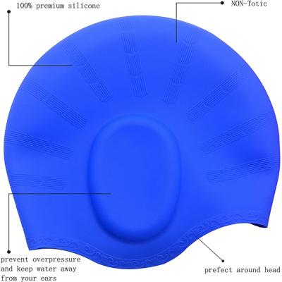 China Comfortable Ca+ps Cover Swimming Ears, Durable Silicone Non-slip Waterproof Swim Ca+ps For Women Men for sale