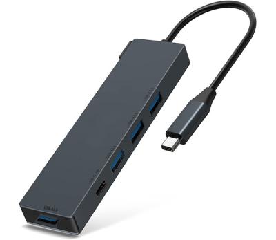 China PC Computer USB C Hub, 5-in-1 Type C Mini Docking Station Adapter for Windows and Mac, with 4 USB 3.0 Ports, for sale