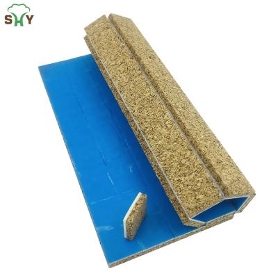 China Oak 18*18*3+1MM Cork Glass Protector Of Foam Adhesive Cork Pad For Glass Shipping Blue Coating Skin for sale