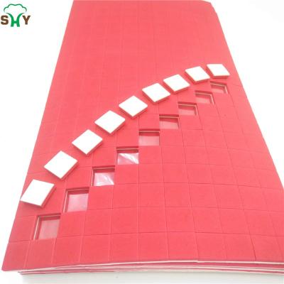 China Red 15*15*3+1MM EVA Foam Spacer With Glass Divider EVA Rubber Pads On Sheets For Glass Shipping for sale