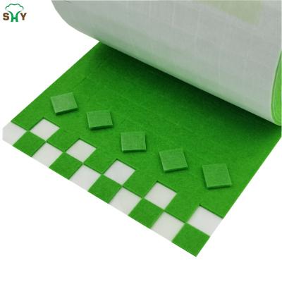 China 16*16*2mm Felt On Rolls Separation Skid Protector Self Adhesive Green Felt Pads for sale