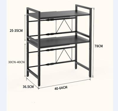 China Custom Adjustable Microwave Oven Stand Multifunction Kitchen Organizer Adjustable Rack Shelf Kitchen Storage Rack for sale