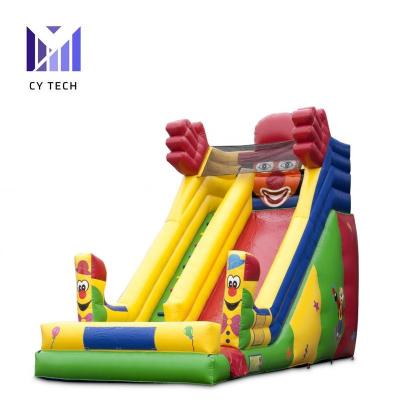 China Super Large Outdoor Fun PVC Clown Slide Rental Inflatable Giant Slide For Kids for sale