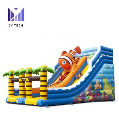 China Super Big Seaworld PVC Bouncing Inflatable Bouncy High Slide Bounce House Slide For Adults for sale