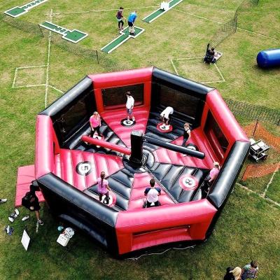 China 2022 New Design PVC 2022 Bouncy Game 6 Person Inflatable Jumping Sports Wipeout For Sale for sale