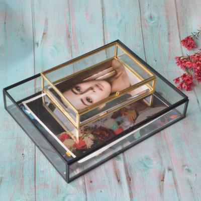 China Use is album endless print gift usb keepsake photographer transparent jewelry box packaging wedding photo glass for sale