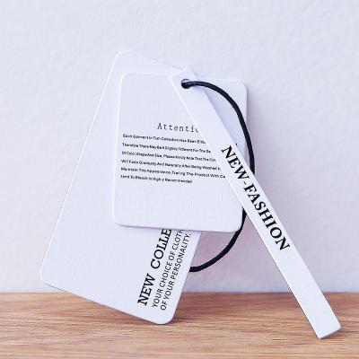 China Eco Friendly White Color Print PVC Card Label Shirt Hang Tags Viable for sale