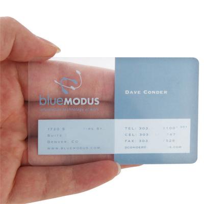 China Custom Transit Card 85.5*54MM PVC Clear Printing Business Card Plastic Transparent Business Card for sale