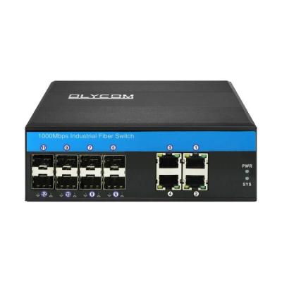 China 1G/2.5G Interruptor óptico administrado industrial 8 Fibra SFP 4 Gigabit Ethernet inteligente administrado I en venta