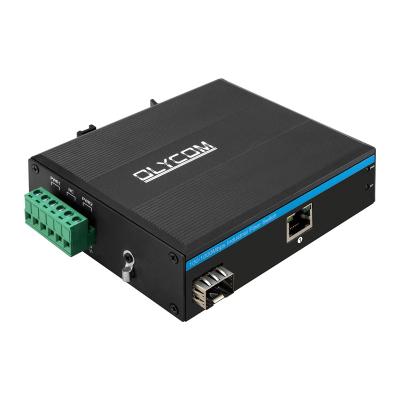 China Industrial SFP Gigabit PSE PoE Media Converter 1.25G Optical Slot 15.4W / 30W for sale