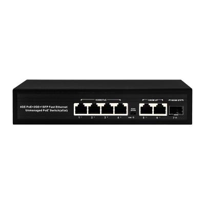 China 10/100/1000M PoE-PSE Switch 4 Port With SFP Slot Gigabit Network Uplink Unmanaged for sale