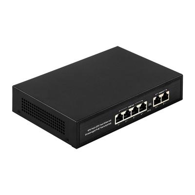 Chine le commutateur de réseau Unmanaged du budget 60W 4x10/100Mbps PoE met en communication le port de la liaison montante 2x10/100Mbps à vendre