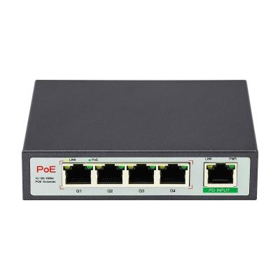 Κίνα 4 θύρες Gigabit POE Extender Commercial Grade 60W PD Uplink Για κάμερες PoE IP προς πώληση