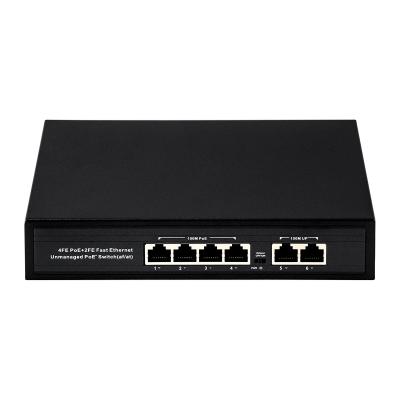 Chine OEM ODM Ethernet rapide 10/100 Mbps 4 Ports Commutateur Poe Avec 2 Ports Uplink à vendre