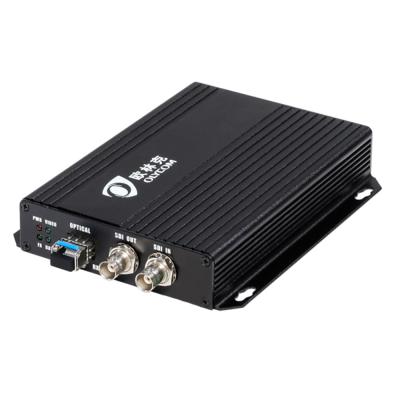 中国 3G-SDI ビデオ オプティカルトランスミッター 受信機 2 SDI 出力 DC12V SFP スロット 販売のため