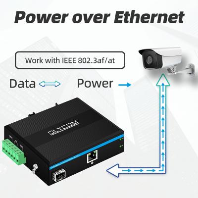 Китай 10/100Mbps SFP Fiber Media Converter Din Rail Стенный монтаж Неуправляемый малый корпус продается