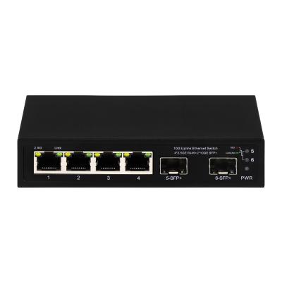 China 6 port 10g fiber ethernet switch 4* 2.5G RJ45 + 2* 10G SFP+ support oem/odm Te koop