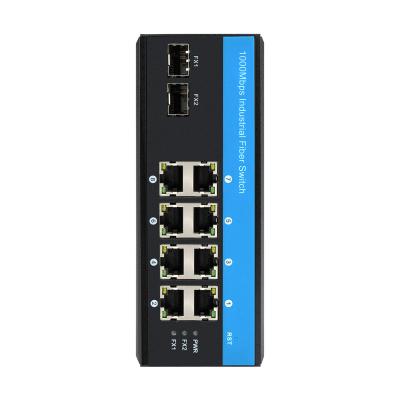 China industrial gigabit 8 port din rail ethernet poe switch DC48-52V dual power input for sale