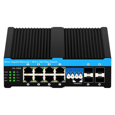 China 4*10G Sfp Ports+8*10/100/1000mbps 12 Port Managed 10G Optical Bypass Poe Switch for sale