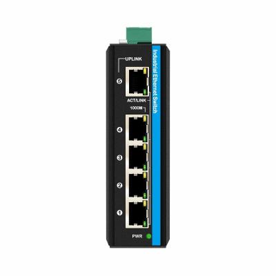 China 5 poort gigabit poe+ switch E-Mark ethernet switch DC48V dual power input din-rail poe switch Te koop