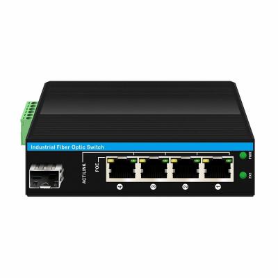 Cina 5 Port Gigiabit Outdoor Poe Switch Mini Industrial Fiber Switch IP40 Din Rail Switch in vendita