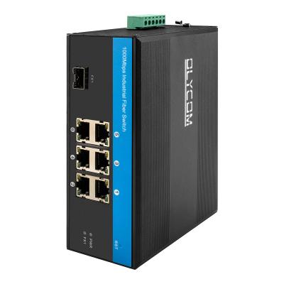 China 6 poort 40 Gigabit Ethernet Switch Ethernet Rail Switch 9-36VDC Industrial Fiber Switch Te koop