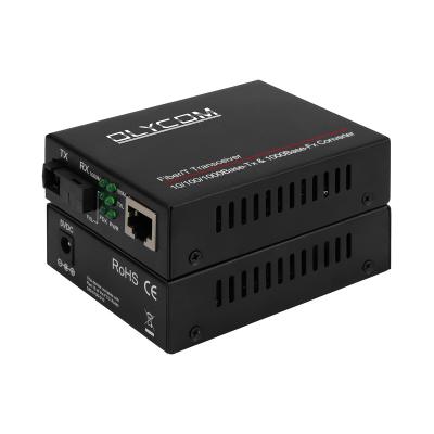 China Convertidor de medios de modo único de gigabit PoE DC48V no administrado 1310/1550nm 20KM Fibra SC en venta