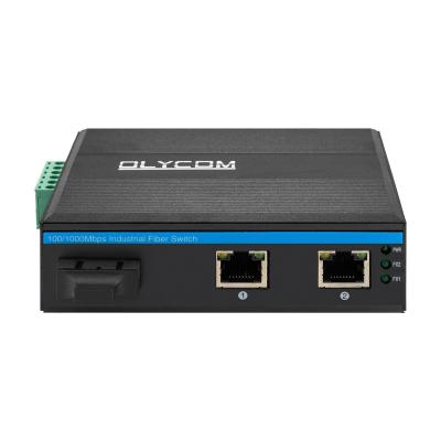 China POE SC Connector Dual Fiber Industrial Switch Hub With 2 RJ45 Ports Network Switch for sale