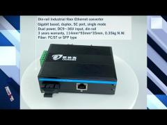 Industrial gigabit ethernet fiber optic media converter