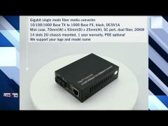 Gigabit 20km single mode fiber Ethernet media converter