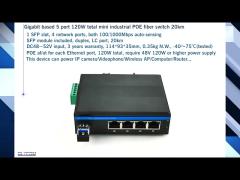 Harsh Outdoor 5-Port Gigabit Optical POE Switch, Industrial DIN-Rail Fiber Converter