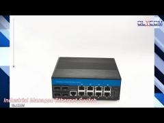 Gigabit Industrial Managed Ethernet Switch Fiber RJ45 Port Outdoor