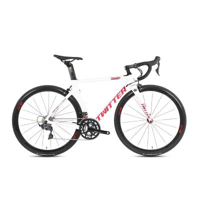 China White Carbon Fiber Twitter Thunder Mens 700c t800 Carbon Fiber Road Bike With Disc Brake 54cm for sale