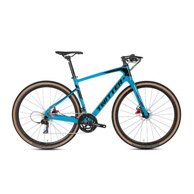 China 48cm/51cm/51cm Hybrid Carbon Fiber Twitter Road Bike Gravel 22 Speed ​​Road Bike Flat Post Men's 700C Off-Road Bike for sale