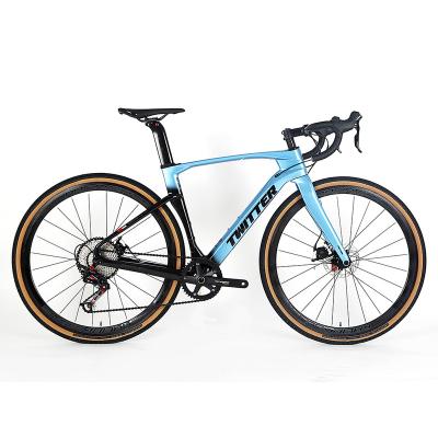 China Carbon Fiber Twitter Gravel Bike Carbon Fiber 700*40C Gravel Road Bike With RS 22Speed ​​On Road Rough Bike for sale