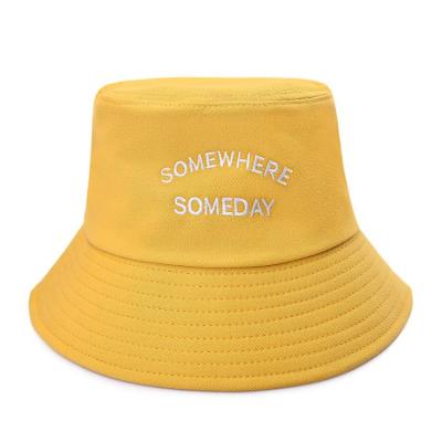 China Custom Logo Printing Outdoor Sun Hat Men And Women Cotton Bucket Hat Cheap Character Embroidery Fishman Logo Bucket Hat for sale