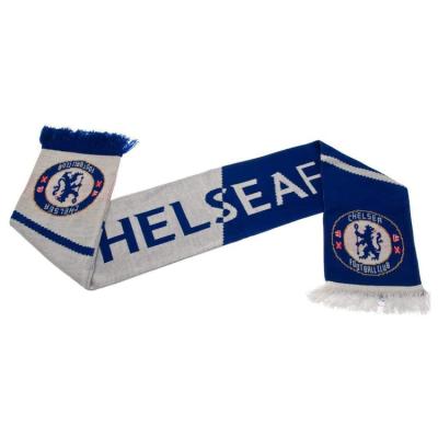 China Fashion wear high quality wholesale customized double side fan knitted sports football club soccer fan acrylic scarf for sale